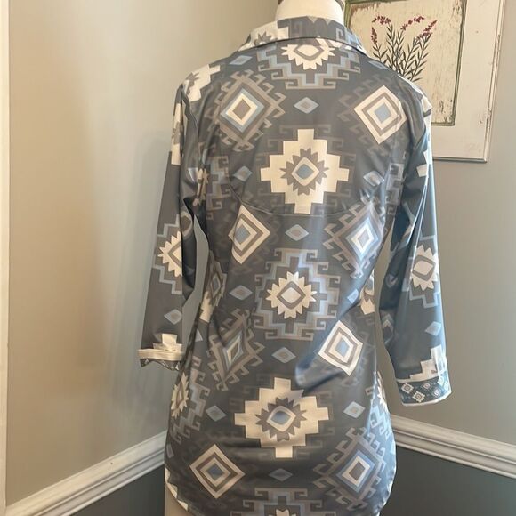 GRETCHEN SCOTT Aztec Print Blouse S - Picture 5 of 7